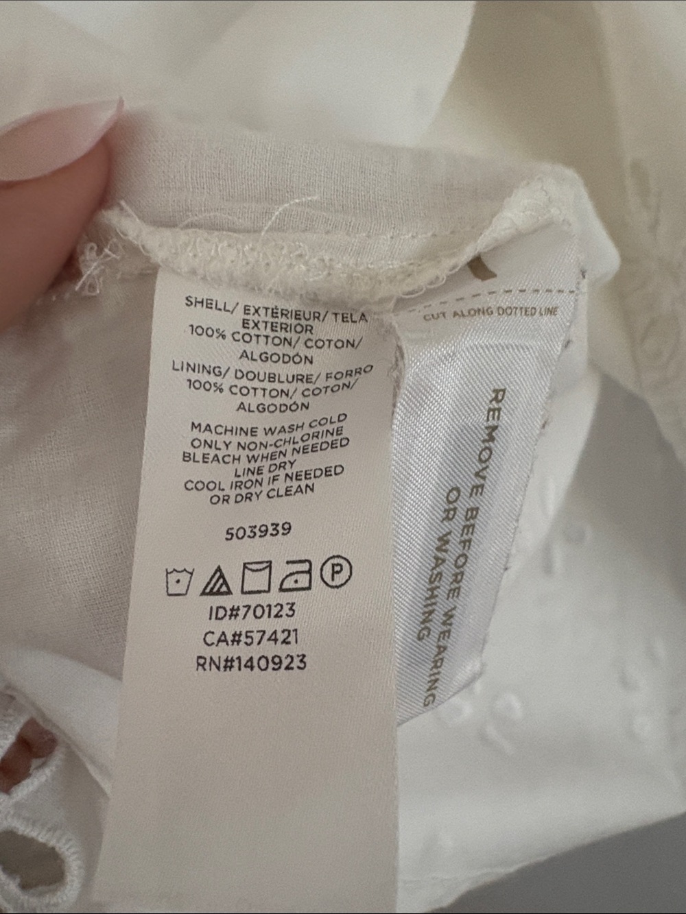 LOFT White Eyelet Spaghetti-Strap Cotton Mini Dress - Picture 5 of 8